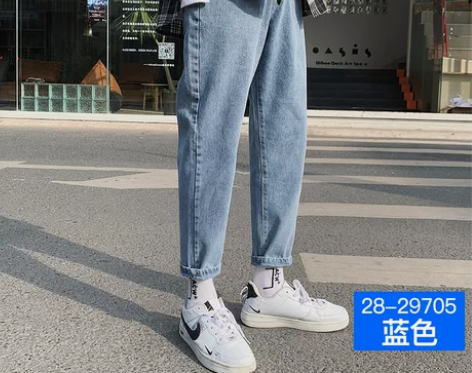 唐狮牛仔裤男2020夏季薄款潮流宽松直筒休...