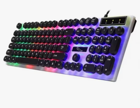 电脑键盘会发光的键盘朋克复古高键帽电脑发光...