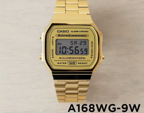 海外直邮卡西欧手表小金表小方块小银表复古电...