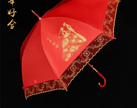 红伞结婚新娘伞红色出嫁雨伞中式古风婚嫁接亲...