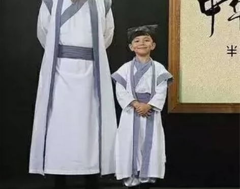 幼儿童古装汉服男童小男孩古代老夫子教书先生...