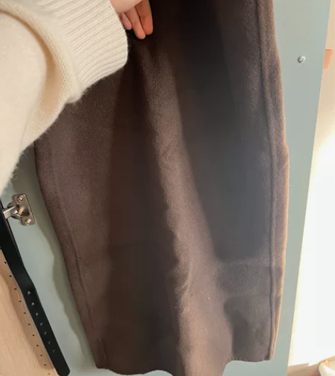 全新咖色羊毛羊绒半裙包臀裙 后面小开叉 包...