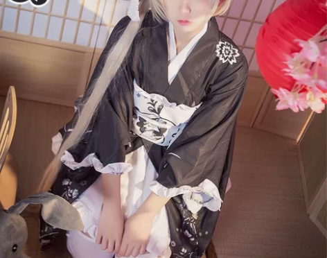 【三町目】春日野穹cos穹妹黑色和服浴衣c...