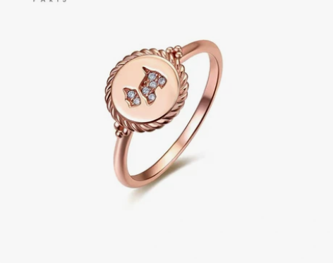 玫瑰金 镶钻 纽币戒指 AGATHA 瑷嘉...