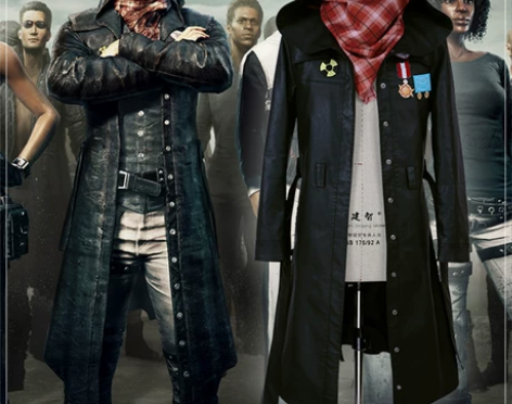 多肉君 绝地求生吃鸡cos服男 黑色牛仔皮...