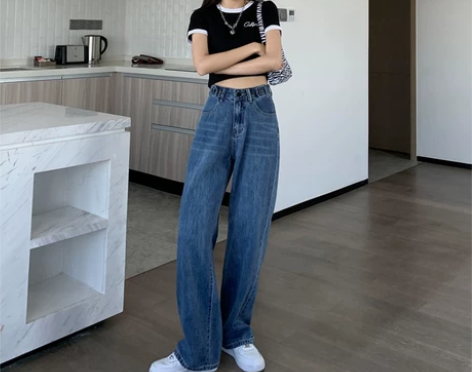 ZNZW宽松阔腿牛仔裤女夏季2022年新款...