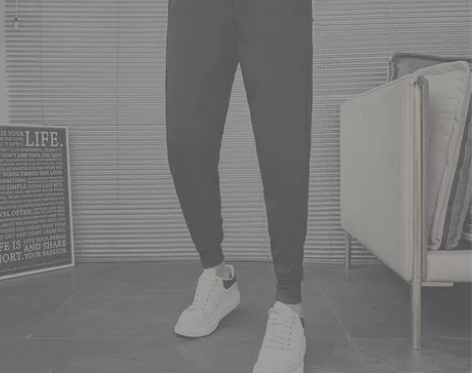 裤子男韩版潮流束脚秋冬季卫裤男宽松百搭灰色...