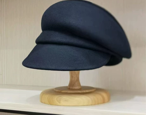 秋冬羊毛呢帽鸭舌帽女韩版显脸小不对称八角帽...