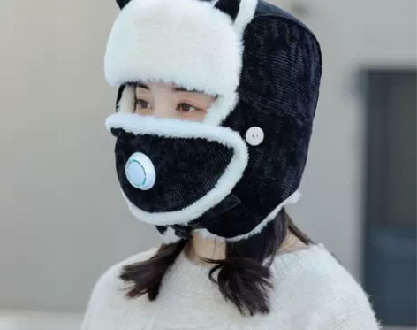 成人均码猫耳朵雷锋帽女韩版可爱秋冬季骑车防...