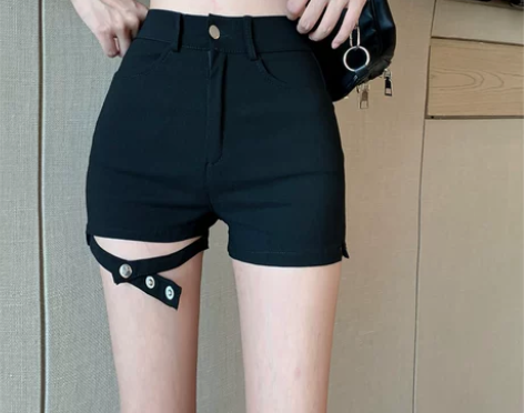 ?黑色高腰休闲裤女夏季2020新款韩版网红...