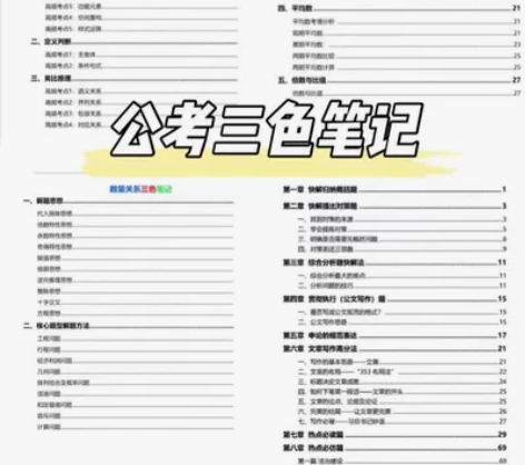 公考三色笔记本！ 2023公务员笔记 行测...