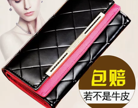 纯皮女士钱包女长款2022新款真皮多功能三...