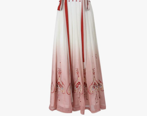 七月夕 梵音 汉服女坦领齐腰襦裙重工绣花春...