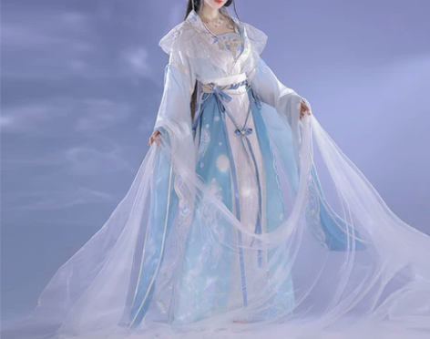 池上月神玥行绣花南北朝大袖破裙吊带汉服女原...