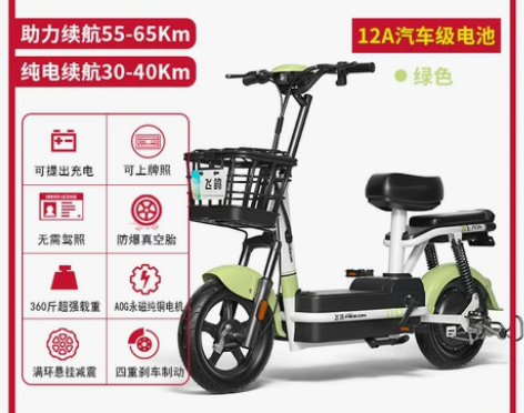飞鸽电动车新国标成人小型48v锂电池女士助...