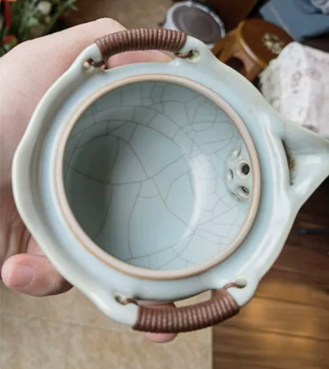 柏采汝窑金凤盖碗CB-01老款粉青釉手写青...