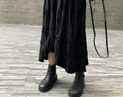 冬季新款时尚黑暗系山本裙子女小格子复古港风...