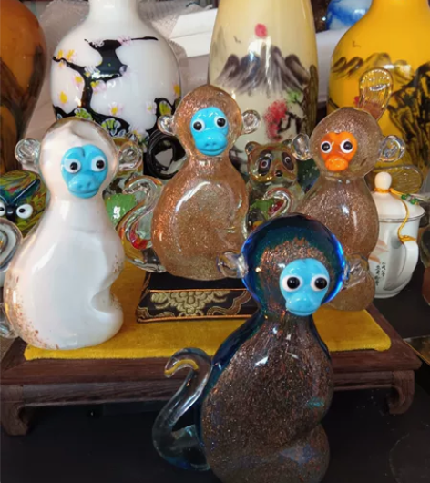 琉璃工艺品摆件老琉璃家居摆件收藏品。琉璃金...