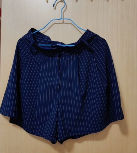 女休闲裤,夏日短裤,条纹,商务,阔腿裤 韩...