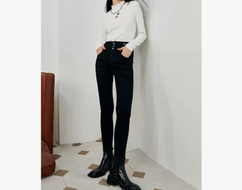 【礼遇价】太平鸟蓄热太阳能小脚紧身牛仔裤女...