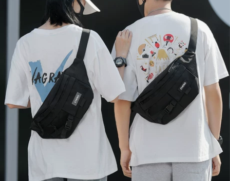 斜挎包男潮牌日系ins百搭腰包运动款小包大...