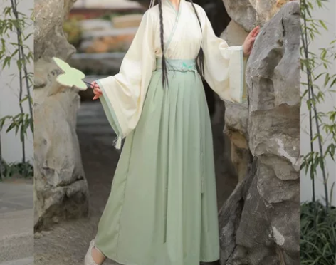池夏不负卿:君影改良汉服日常女晋制交领齐腰...