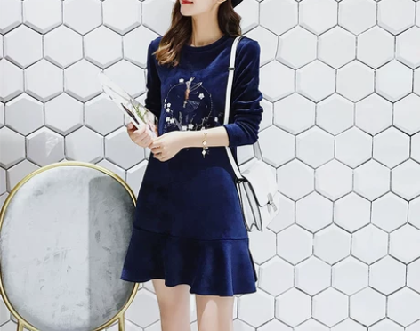 打底裙连衣裙新款秋冬季女装女学生韩版休闲藏...