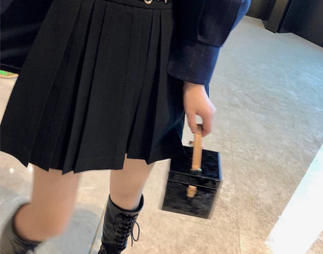 春夏设计感小众不规则半身裙女大码百褶裙a字...