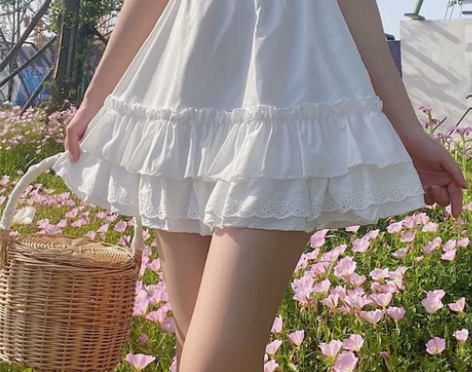 日系半裙花边蓬蓬裙蛋糕裙高腰半身裙女夏季可...