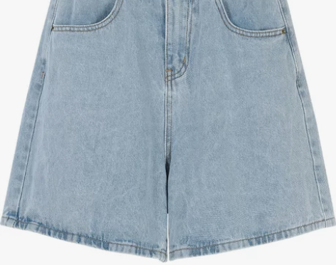 高腰a字薄款牛仔短裤女2021夏显瘦五分中...