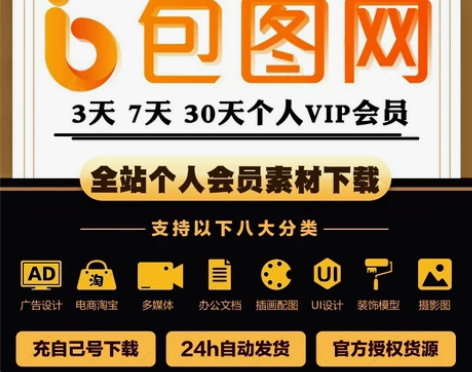 包图网全站VIP一天(8次) 素材下载（发...