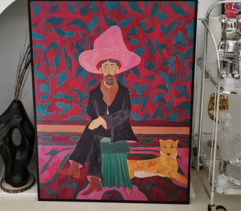 出个闲置无框画，是实木内框。6080，很大...