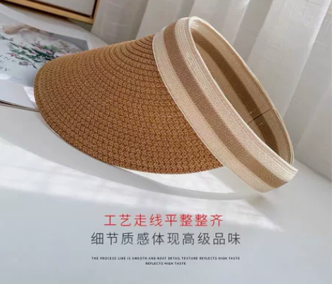 新款遮阳帽女夏天防晒帽子百搭时尚网红款空顶...