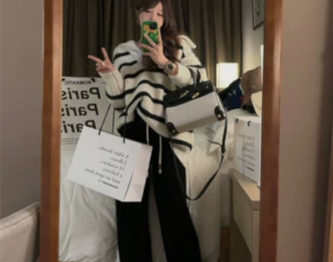 Yukiss 黑色雪尼尔加绒阔腿裤女冬韩系...