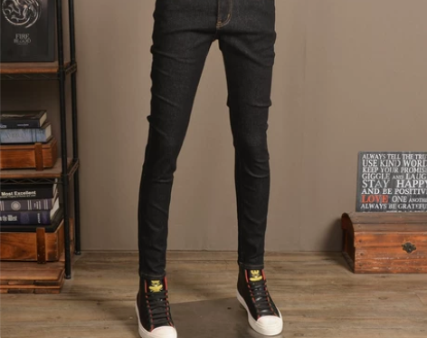 裤子男修身 裤子男裤秋季原色牛仔裤男潮牌高...