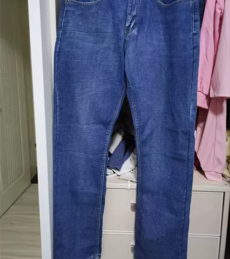 男士加绒牛仔裤30码，复古深蓝色加绒款，软...