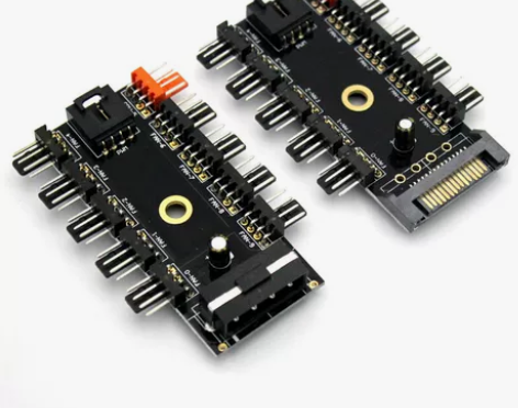 电脑温控调速板 机箱四线风扇控制器 主板4...