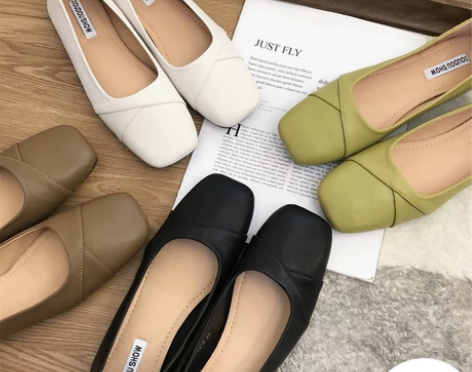 复古方头浅口奶奶单鞋女鞋子2022年新款韩...