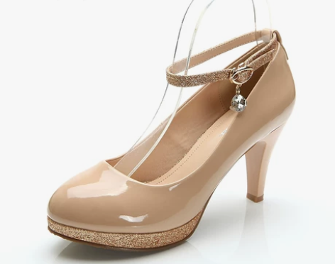 欧蔓莎新款婚鞋防水台红色高跟鞋 韩国公主粗...