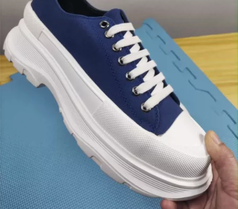 全新大码帆布鞋女厚底增高防滑舒适百搭 厚底...