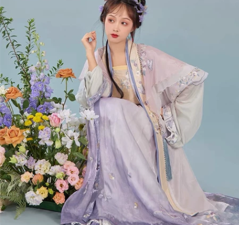 七月夕 薄雾清晨 宋制改良吊带半袖长衫齐腰...