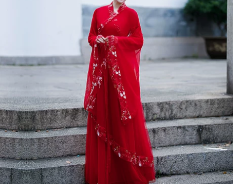 【暖心价】红色汉服女古装中国风2022新款...