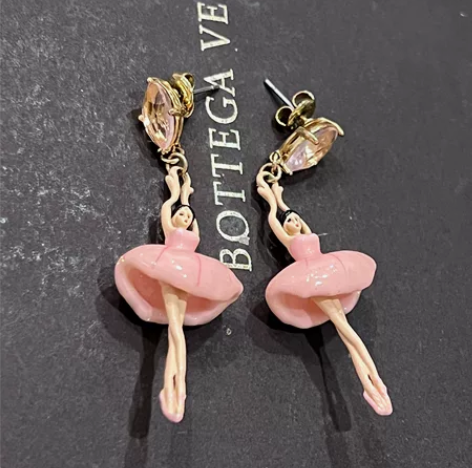 粉色芭蕾舞娃娃耳环 Coco les ne...