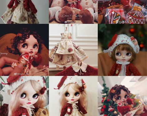 blythe娃衣 小布娃用复古裙子 【适穿...