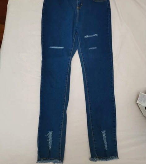 高腰破洞牛仔裤女XL 收拾衣柜找出来的，全...