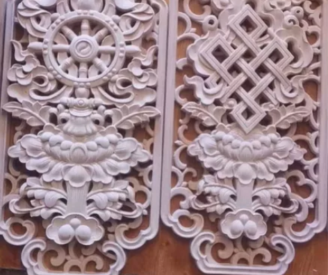 东阳木雕-藏式 整装 仿古 八宝 贴花 古...