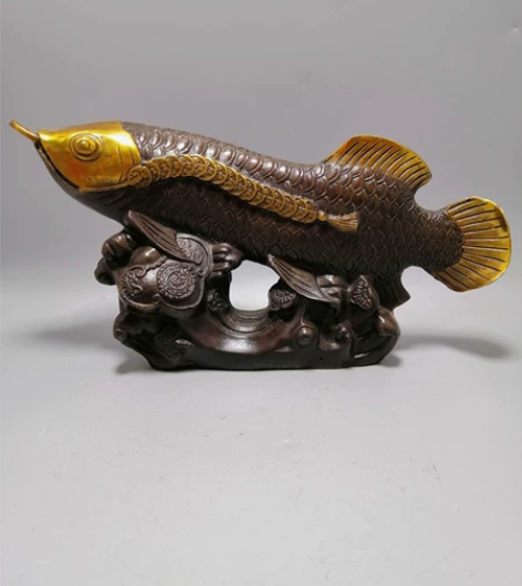 铜金龙鱼古玩铜器收藏，金龙鱼，工艺精湛 材...