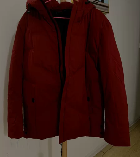 男士羽绒服，短款羽绒服，暗红色，全新带吊牌...