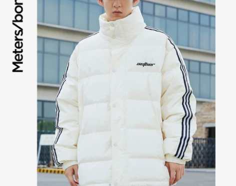 美特斯邦威黑色羽绒服男士2021秋冬新款保...