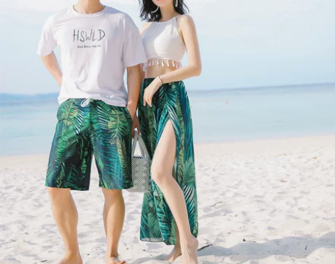 新款情侣泳衣沙滩度假温泉三件套裙式小胸最爱...